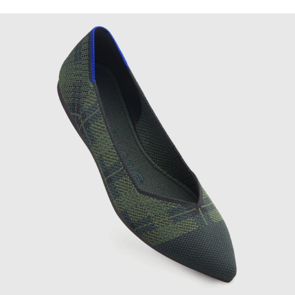Rothy's Racer Green Check Points - Retired (NIB)